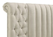 Sonya Upholstered Eastern King Round Storage Bed Ivory - Walo Furniture