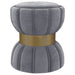 Sora Round Upholstered Ottoman Grey - Walo Furniture