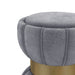 Sora Round Upholstered Ottoman Grey - Walo Furniture