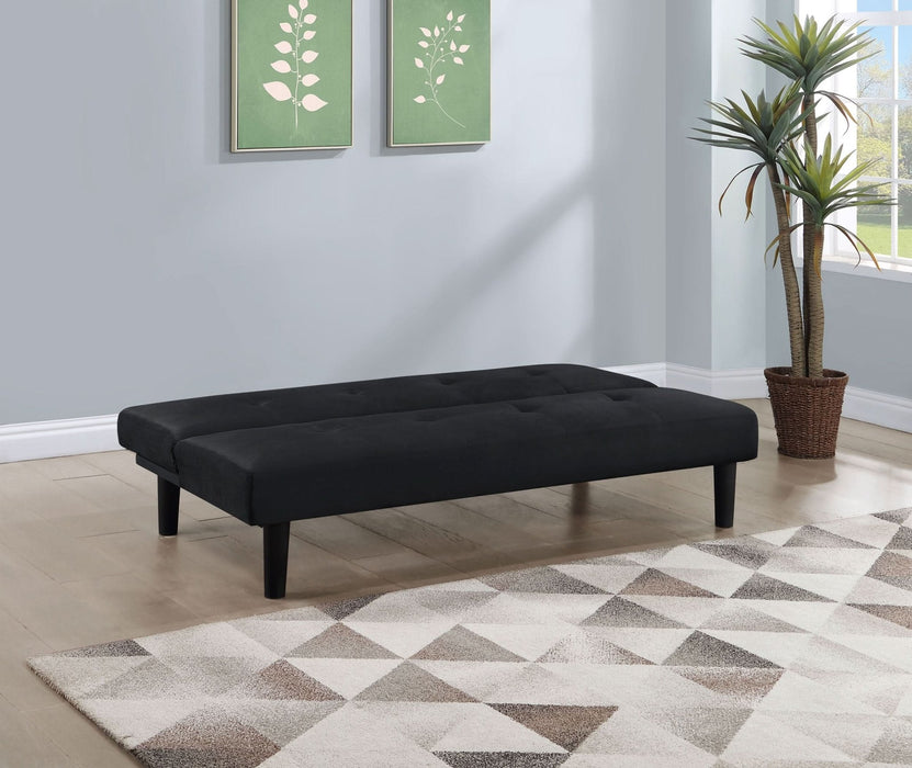 Stanford Upholstered Tufted Convertible Sofa Bed Black - Walo Furniture