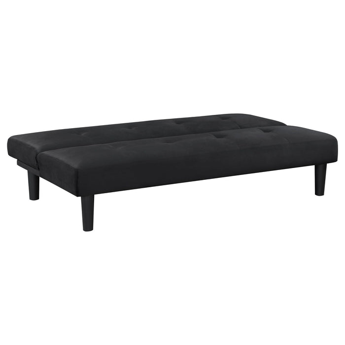 Stanford Upholstered Tufted Convertible Sofa Bed Black - Walo Furniture