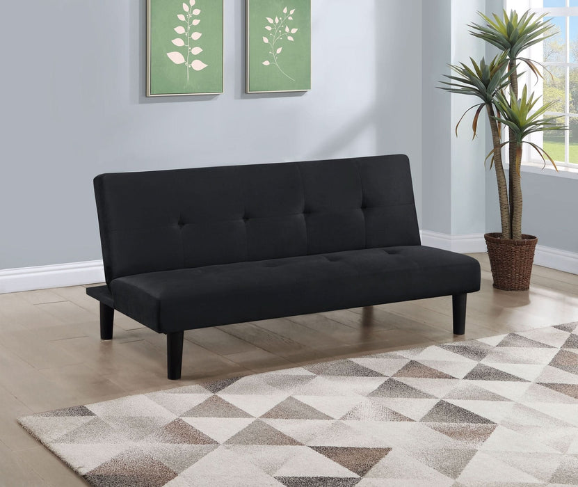 Stanford Upholstered Tufted Convertible Sofa Bed Black - Walo Furniture