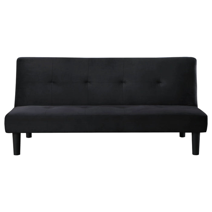 Stanford Upholstered Tufted Convertible Sofa Bed Black - Walo Furniture