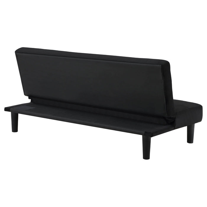 Stanford Upholstered Tufted Convertible Sofa Bed Black - Walo Furniture