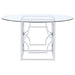 Starlight Round 54 - inch Glass Top Metal Dining Table Chrome - Walo Furniture