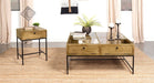 Stephie 2 - piece Square Coffee and End Table Set Honey Brown - Walo Furniture