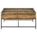 Stephie 4 - drawer Square Glass Top Coffee Table Honey Brown - Walo Furniture