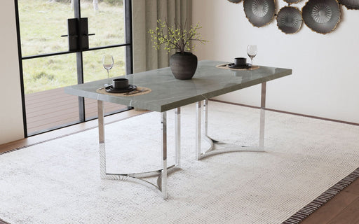 Sterling 72 - inch Rectangular Dining Table Grey Faux Marble - Walo Furniture