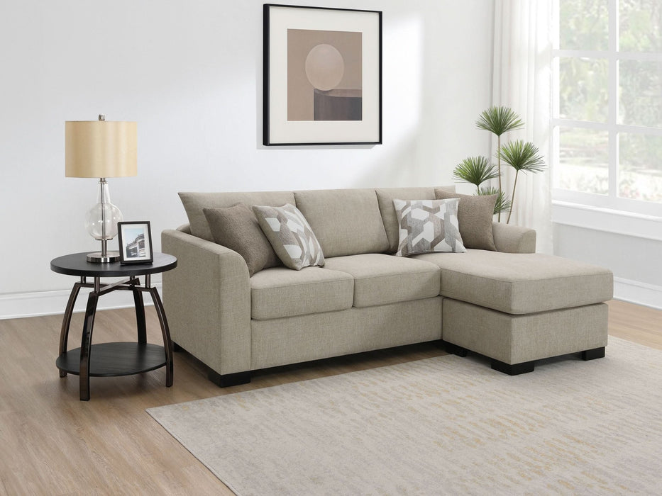 Storey Upholstered Sleeper Sectional Chaise Sofa Camel - Walo Furniture