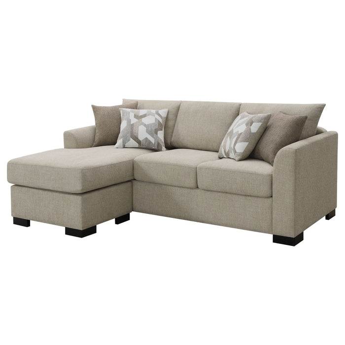 Storey Upholstered Sleeper Sectional Chaise Sofa Camel - Walo Furniture