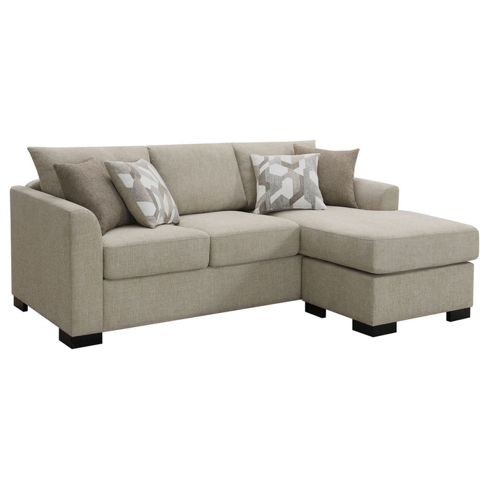 Storey Upholstered Sleeper Sectional Chaise Sofa Camel - Walo Furniture