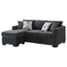 Storey Upholstered Sleeper Sectional Chaise Sofa Dark Grey - Walo Furniture