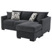 Storey Upholstered Sleeper Sectional Chaise Sofa Dark Grey - Walo Furniture