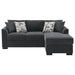 Storey Upholstered Sleeper Sectional Chaise Sofa Dark Grey - Walo Furniture