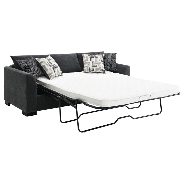 Storey Upholstered Sleeper Sectional Chaise Sofa Dark Grey - Walo Furniture