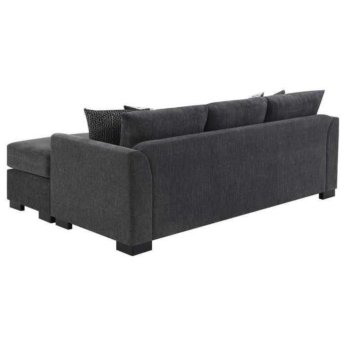 Storey Upholstered Sleeper Sectional Chaise Sofa Dark Grey - Walo Furniture