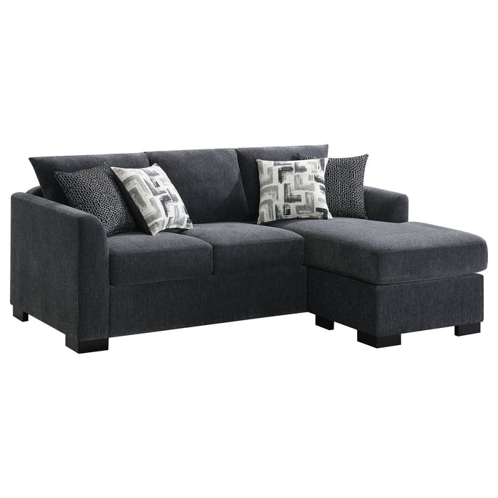 Storey Upholstered Sleeper Sectional Chaise Sofa Dark Grey - Walo Furniture