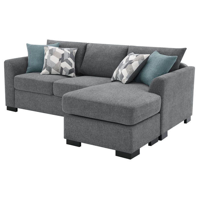 Storey Upholstered Sleeper Sectional Chaise Sofa Grey - Walo Furniture