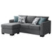 Storey Upholstered Sleeper Sectional Chaise Sofa Grey - Walo Furniture