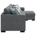 Storey Upholstered Sleeper Sectional Chaise Sofa Grey - Walo Furniture