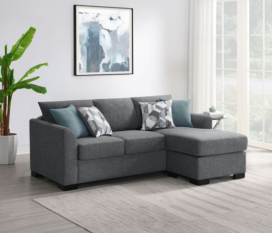 Storey Upholstered Sleeper Sectional Chaise Sofa Grey - Walo Furniture