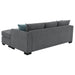 Storey Upholstered Sleeper Sectional Chaise Sofa Grey - Walo Furniture