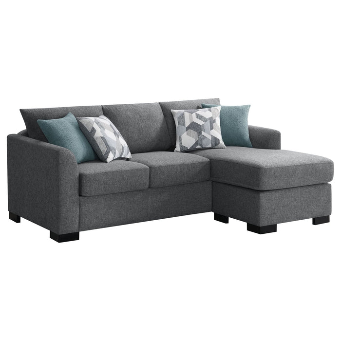 Storey Upholstered Sleeper Sectional Chaise Sofa Grey - Walo Furniture