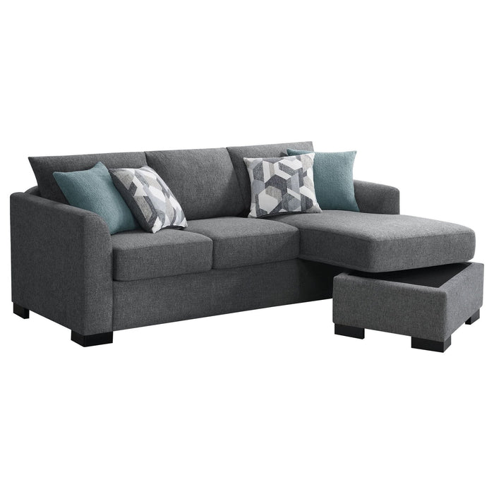 Storey Upholstered Sleeper Sectional Chaise Sofa Grey - Walo Furniture