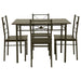 Anna 5-piece Rectangular Dining Table Set Dark Bronze - Walo Furniture 