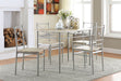 Anna 5-piece Rectangular Dining Table Set Silver - Walo Furniture 