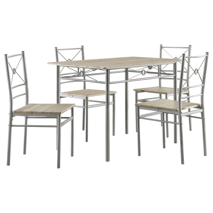 Anna 5-piece Rectangular Dining Table Set Silver - Walo Furniture 