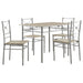 Anna 5-piece Rectangular Dining Table Set Silver - Walo Furniture 