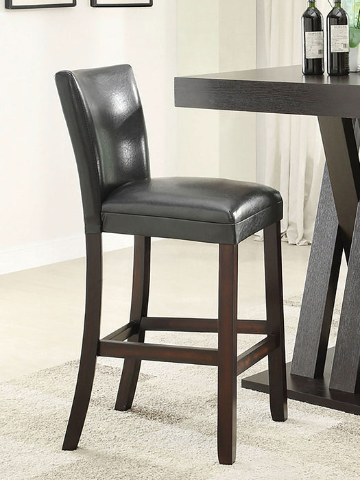 Alberton Leatherette Upholstered Bar Chair Black (Set of 2) - Walo Furniture 