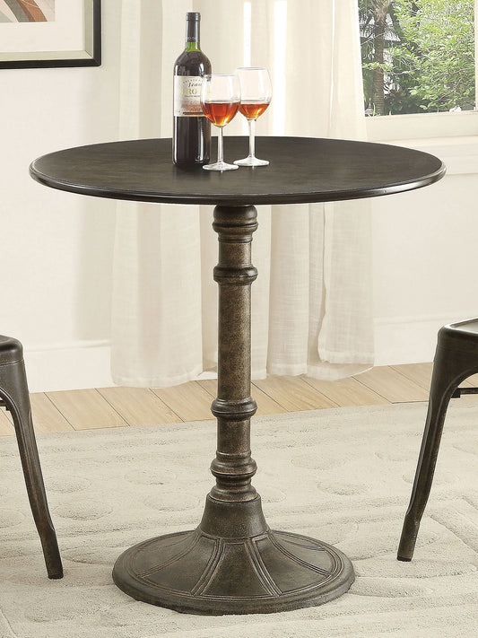 Oswego Round 30-inch Bistro Dining Table Bronze - Walo Furniture 