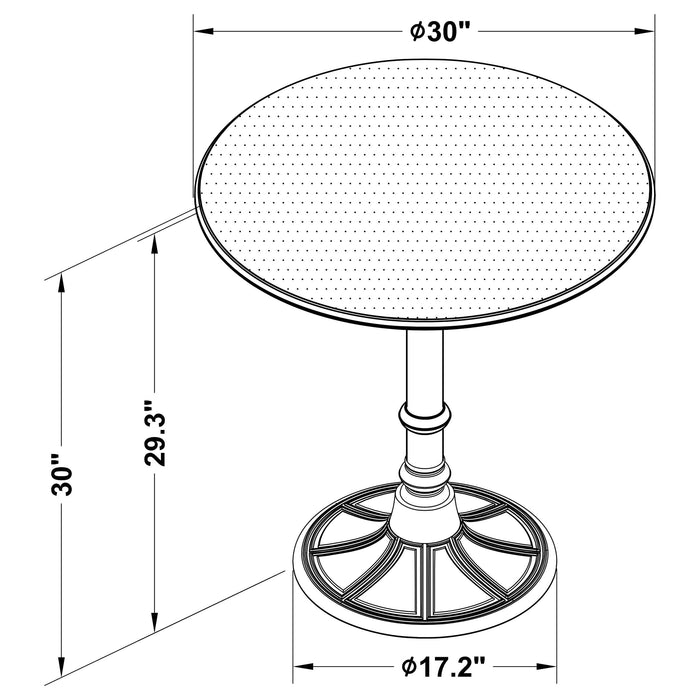 Oswego Round 30-inch Bistro Dining Table Bronze - Walo Furniture 