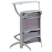 Dallas 2-shelf Curved Freestanding Home Bar Cabinet Silver - Walo Furniture 