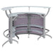 Dallas 3-piece Curved Freestanding Home Bar Cabinet Silver - Walo Furniture 