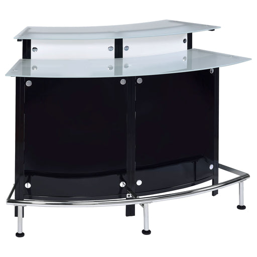 Keystone Curved Glass Top Home Bar Wine Cabinet Black - Walo Furniture 