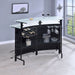 Keystone Curved Glass Top Home Bar Wine Cabinet Black - Walo Furniture 