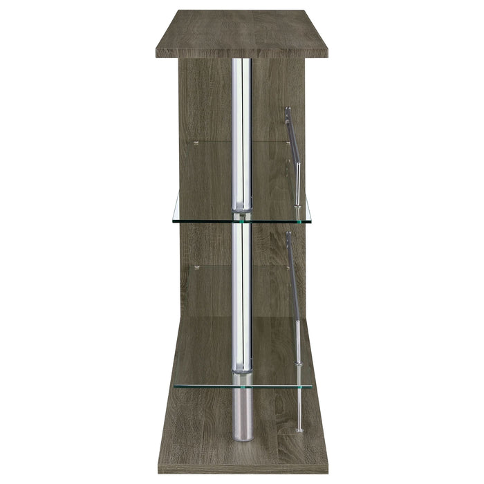 Prescott Rectangular Home Bar Table Weathered Grey - Walo Furniture 