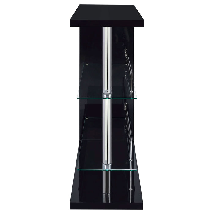 Prescott Rectangular Home Wine Table Black High Gloss - Walo Furniture 