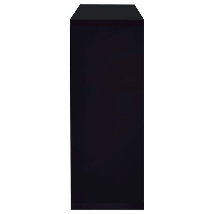 Prescott Rectangular Home Wine Table Black High Gloss - Walo Furniture 