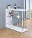 Prescott Rectangular Home Bar Table White High Gloss - Walo Furniture 