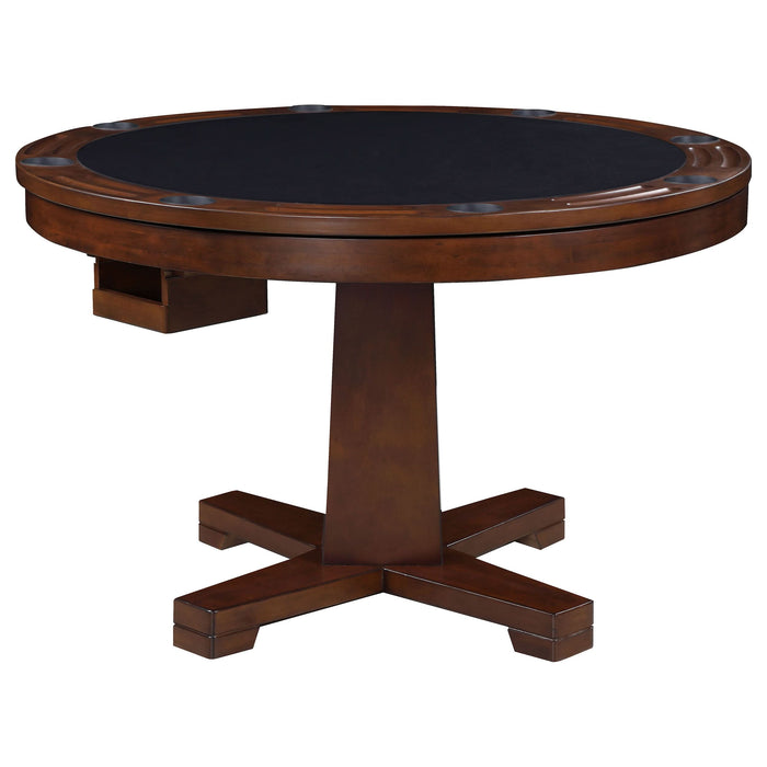 Marietta Round Dining and Billiard Poker Game Table Tobacco - Walo Furniture 