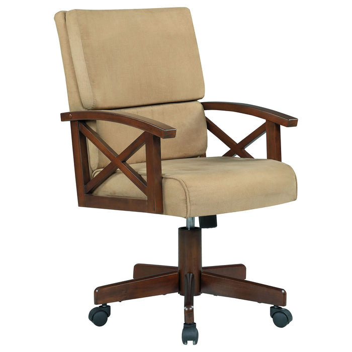 Marietta Upholstered Swivel Dining and Game Chair Tobacco - Walo Furniture 