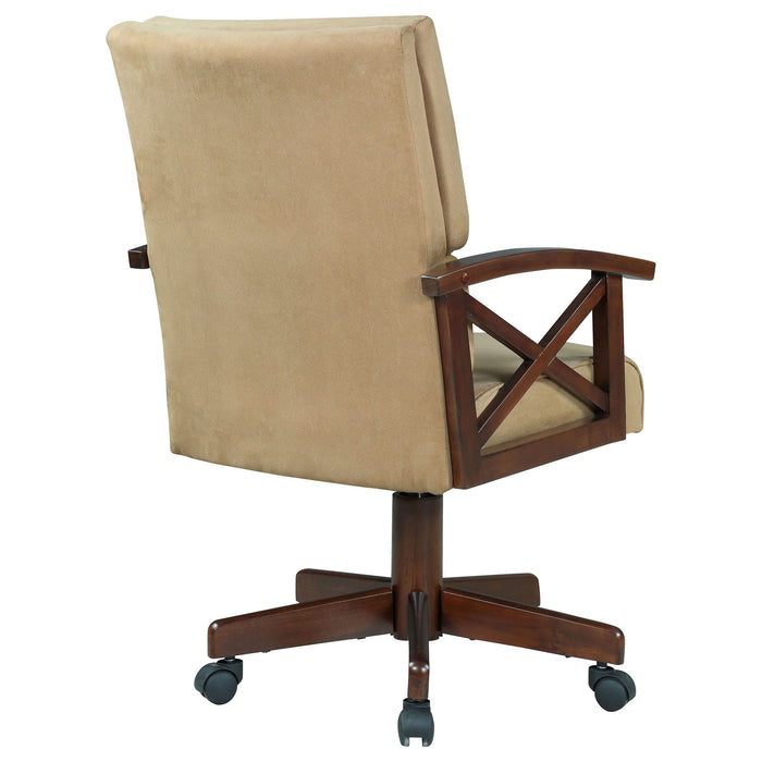 Marietta Upholstered Swivel Dining and Game Chair Tobacco - Walo Furniture 