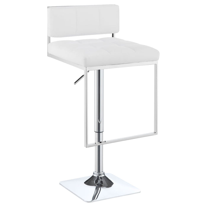 Alameda Adjustable Bar Stool Chrome and White - Walo Furniture 