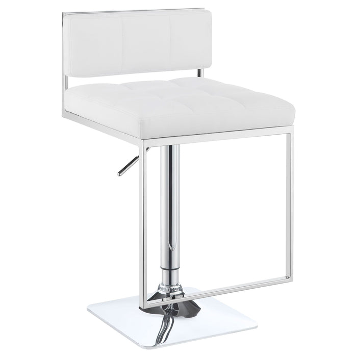 Alameda Adjustable Bar Stool Chrome and White - Walo Furniture 