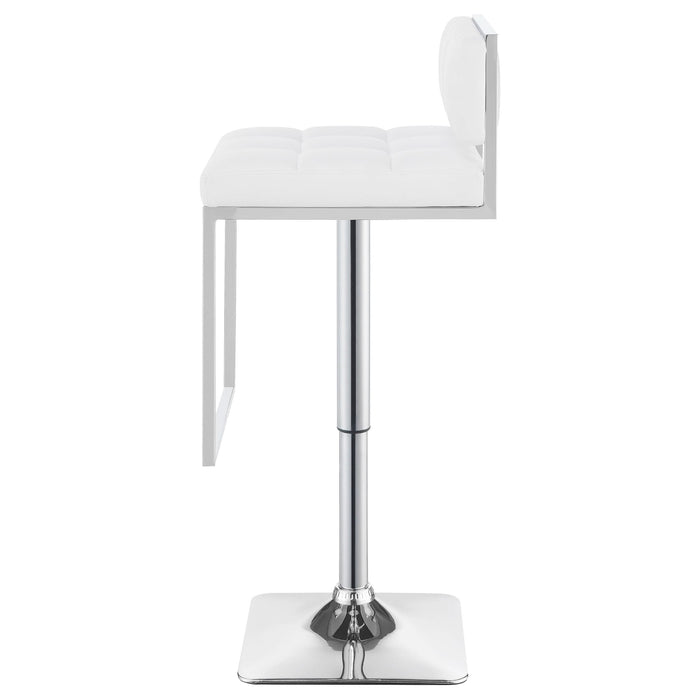 Alameda Adjustable Bar Stool Chrome and White - Walo Furniture 