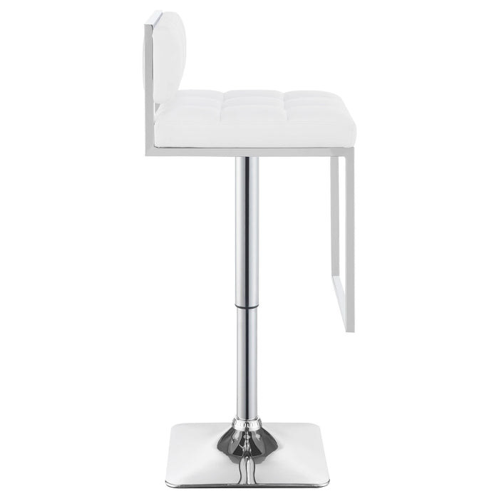 Alameda Adjustable Bar Stool Chrome and White - Walo Furniture 